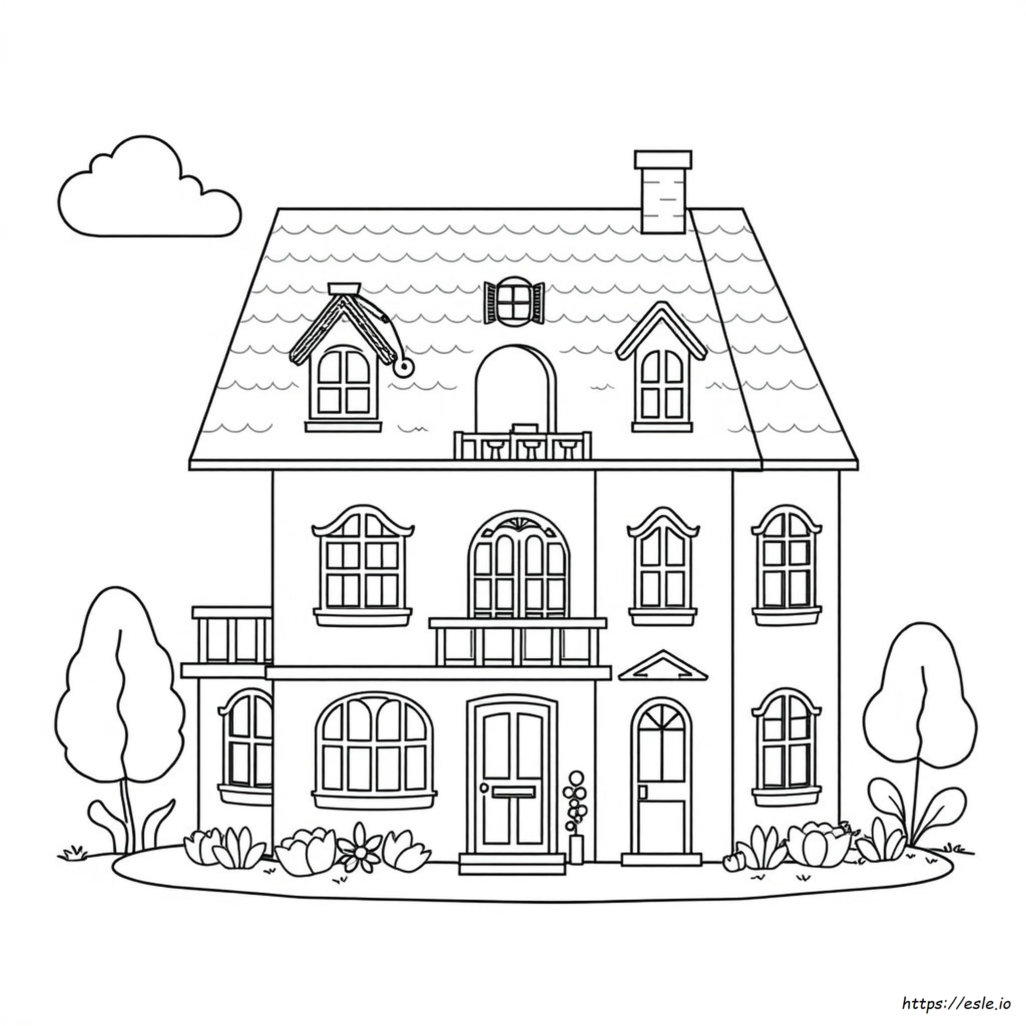 Doll House For Colouring