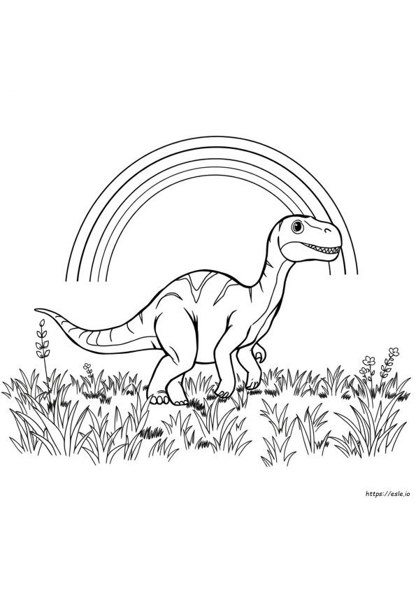 Rainbow Dinosaur Coloring Page