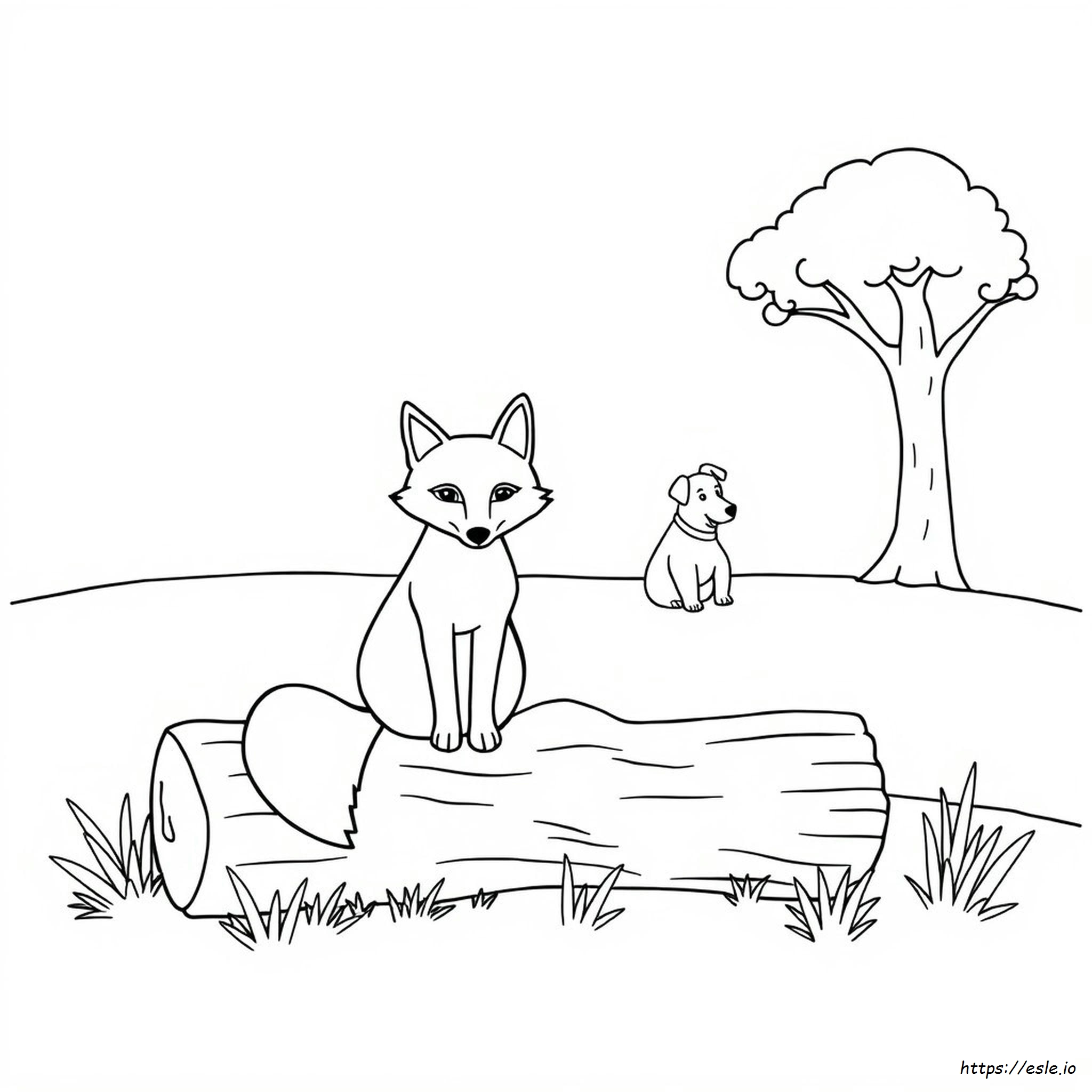 Fox And Hound Coloring Pages