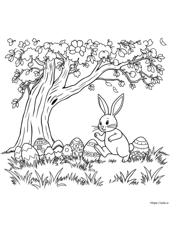 Páginas Para Colorear De Huevos De Pascua Felices Y Conejos De Pascua Para Colorear