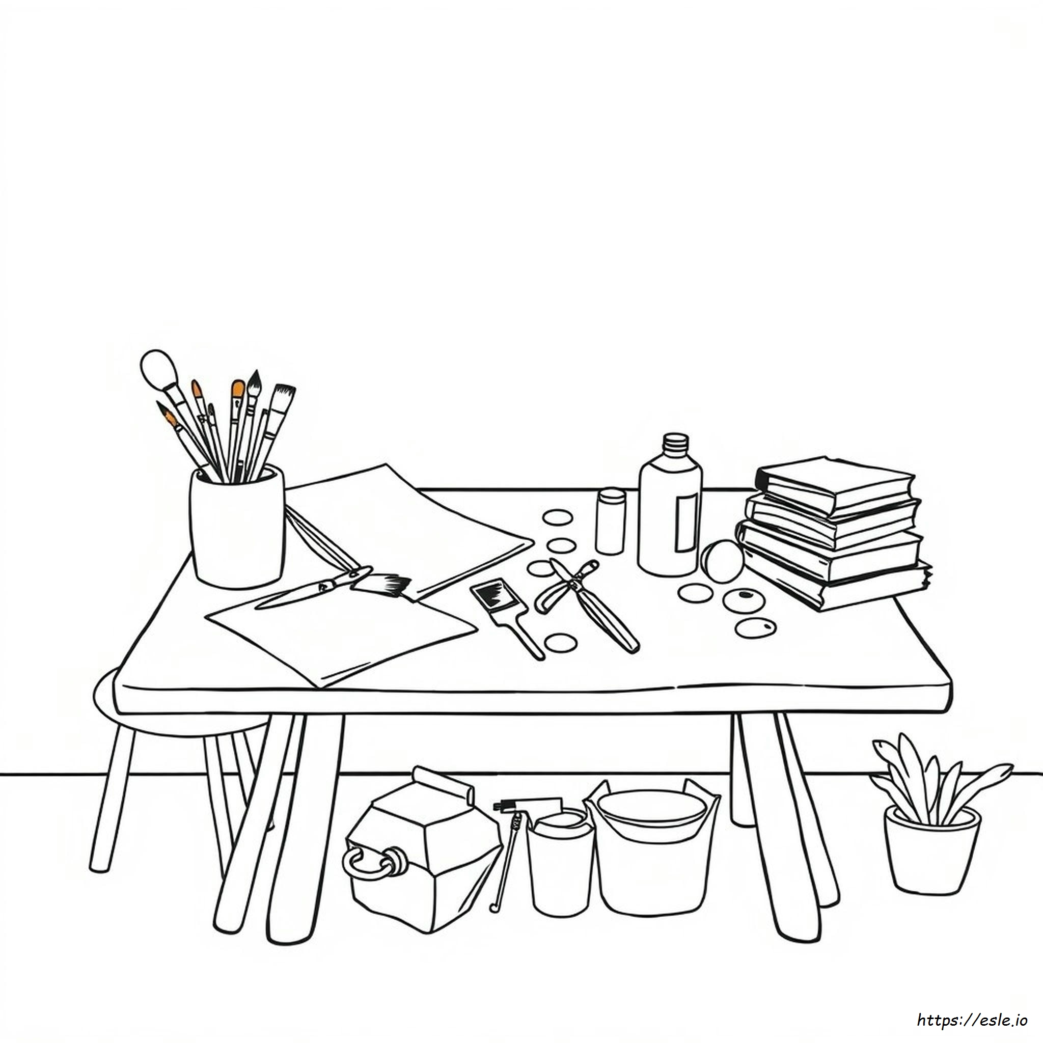 Coloring Arts And Crafts - Free Printable Page