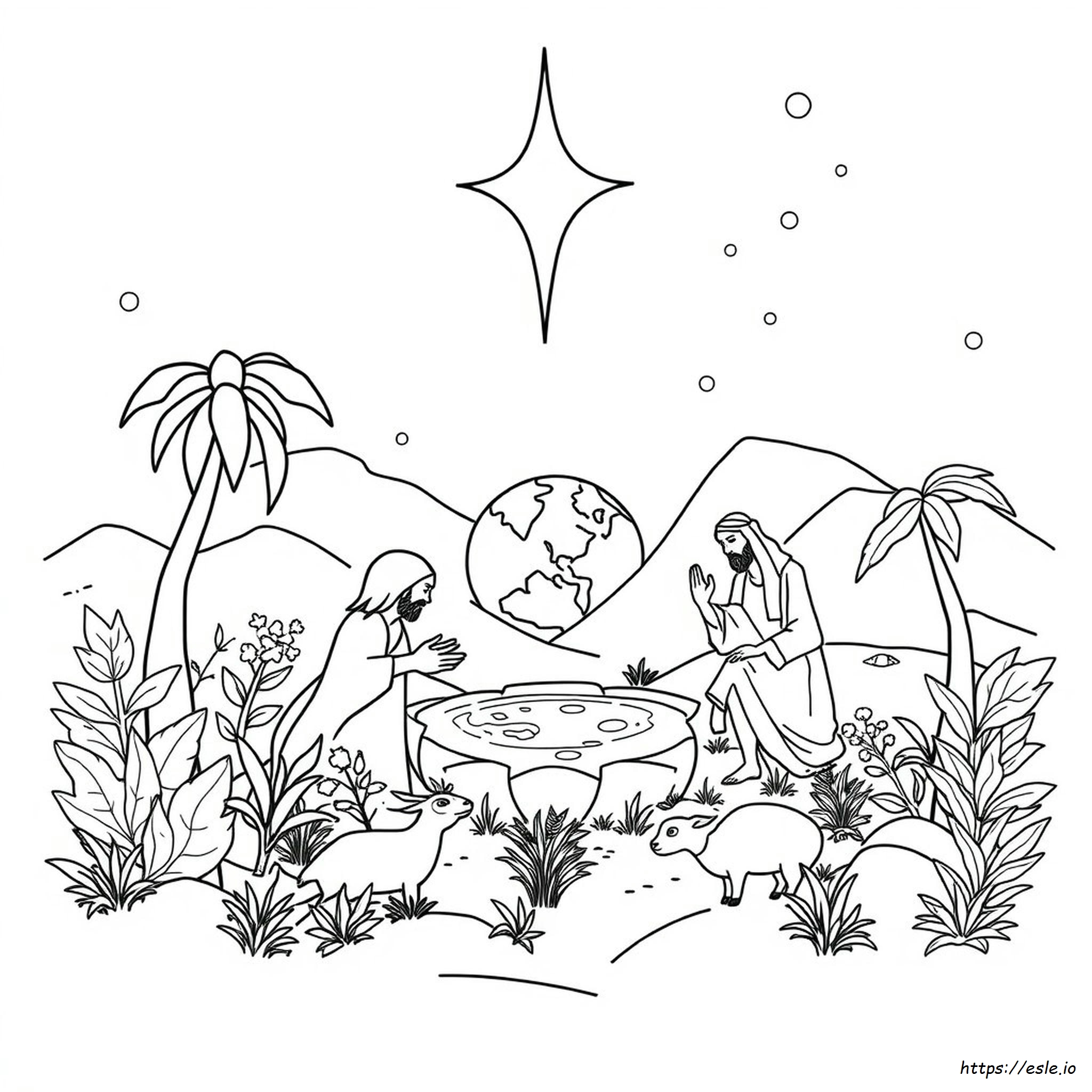 Gambar Mewarnai Penciptaan Genesis