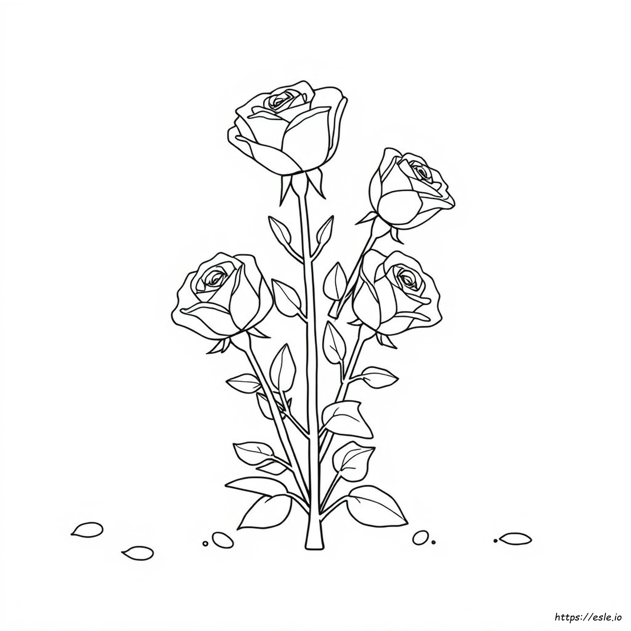 Cute Rose Coloring Page - Free Printable