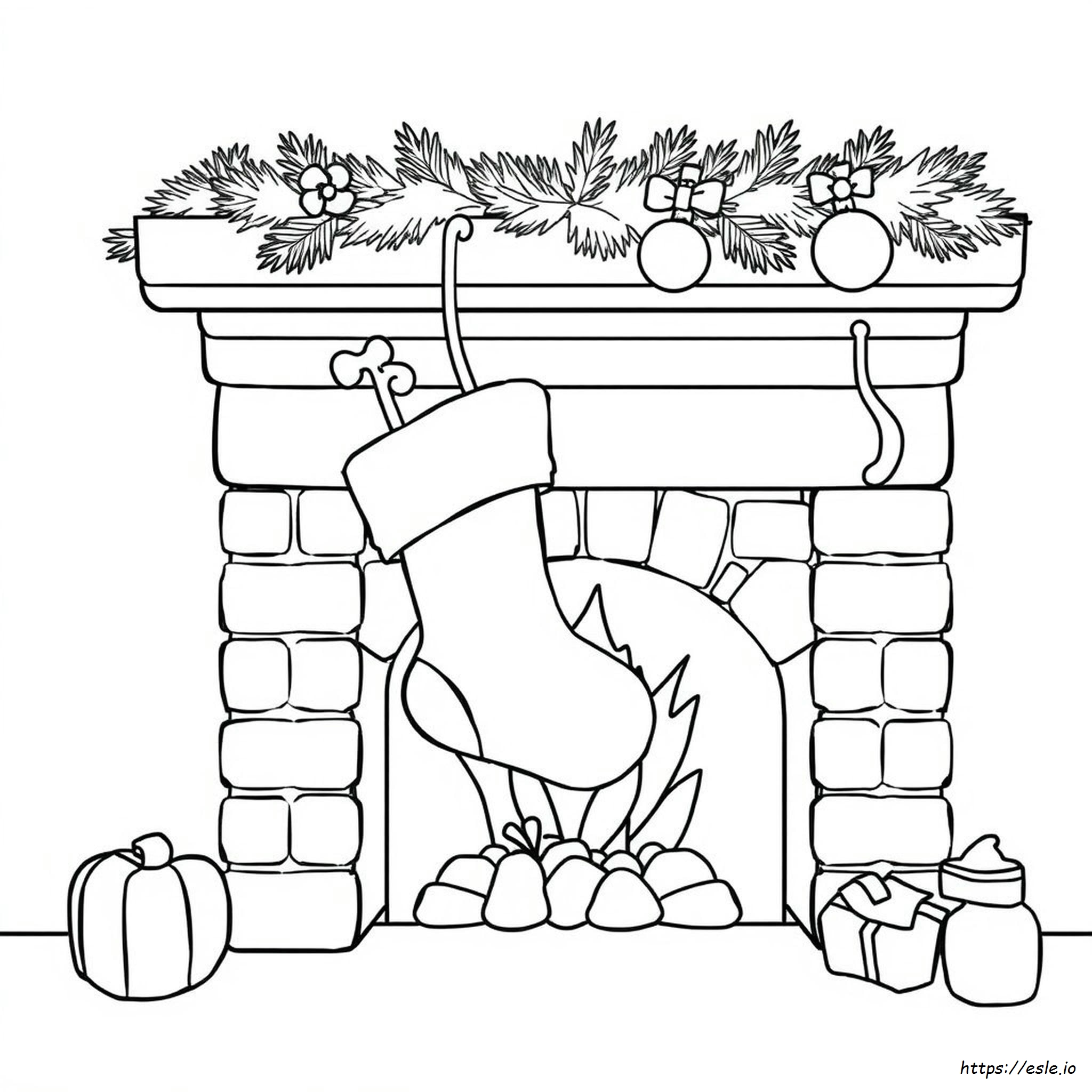 Meia De Natal Para Colorir - Grátis Para Imprimir
