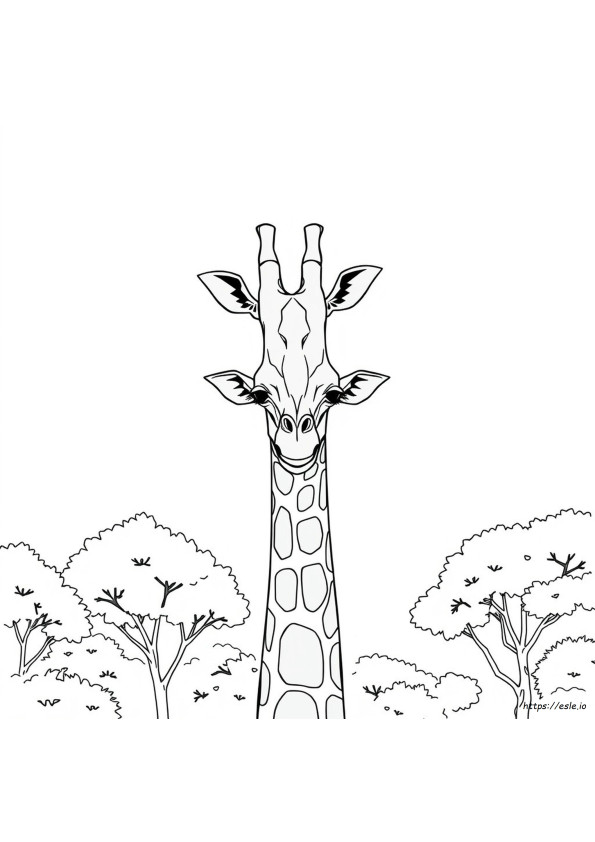 Giraffe Head Coloring Page