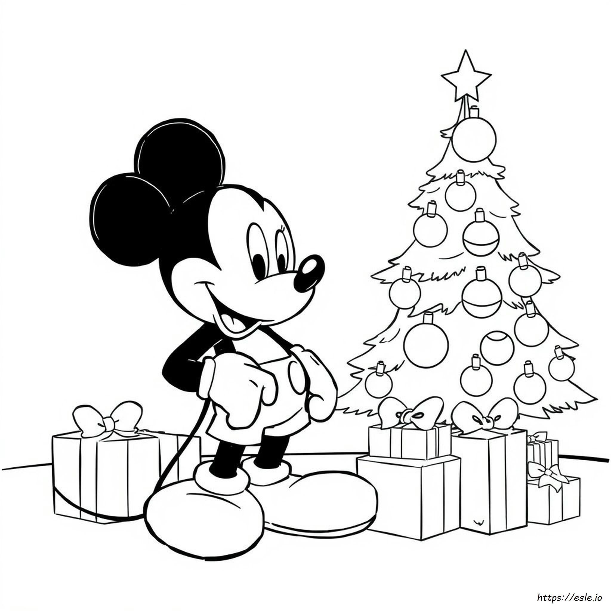 Coloriage Noël Mickey Mouse à imprimer