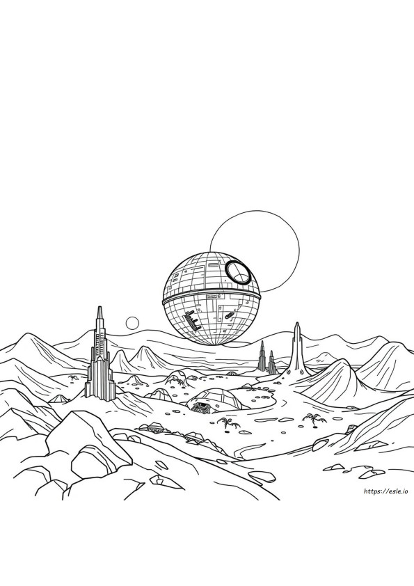 Death Star Coloring Page