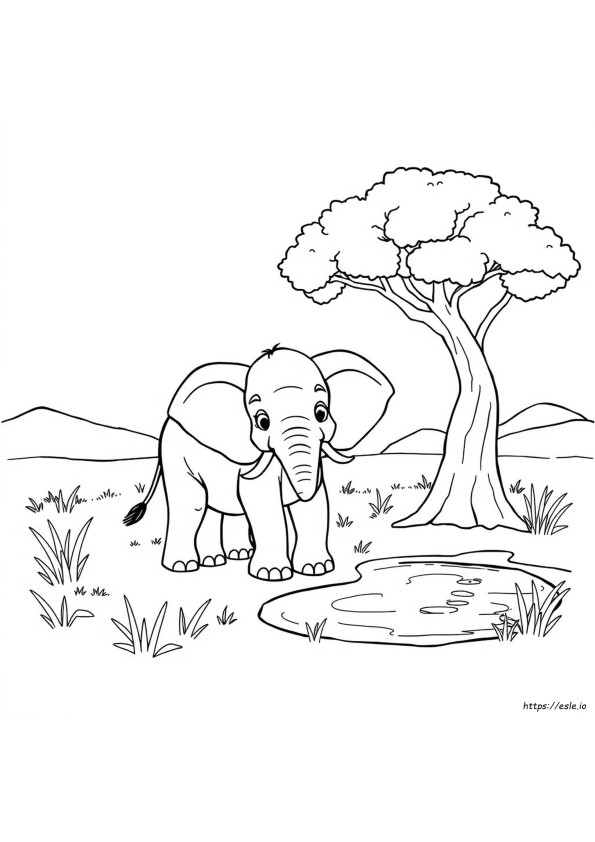 Gambar Mewarnai Gajah