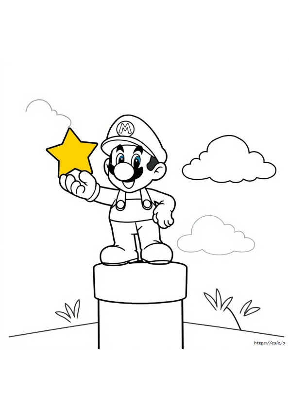 Estrella De Mario Bros Para Colorear