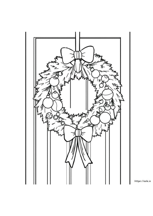 Christmas Wreath For Coloring