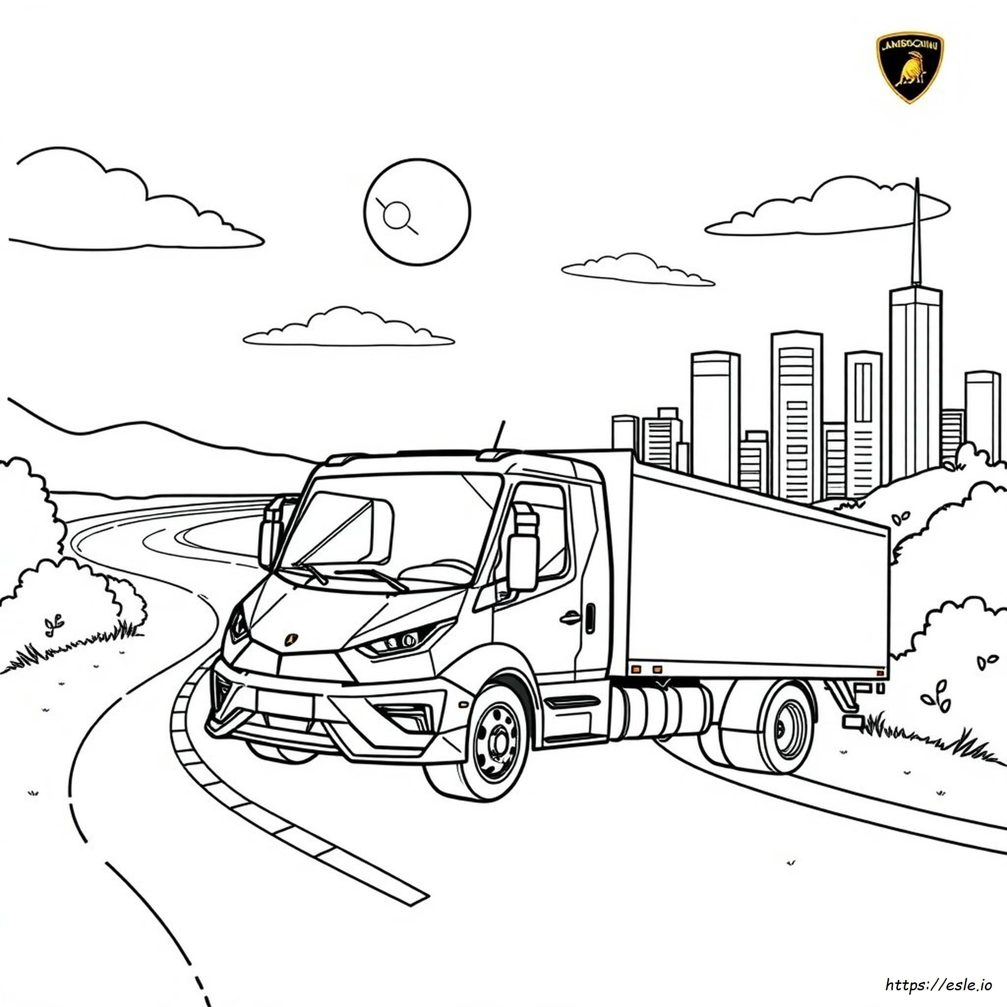 Gambar Mewarnai Truk Lamborghini - PDF Gratis