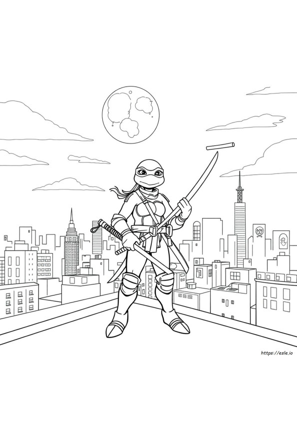 Tmnt Girl Nninja Turtle Coloring Pages