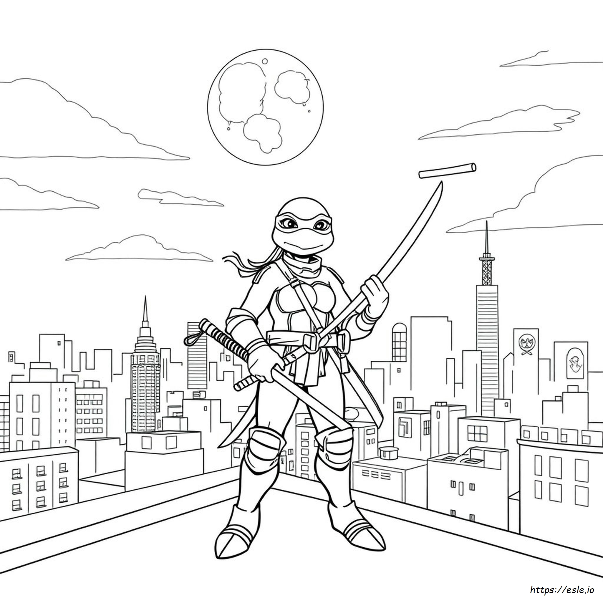 Tmnt Girl Nninja Turtle Coloring Pages
