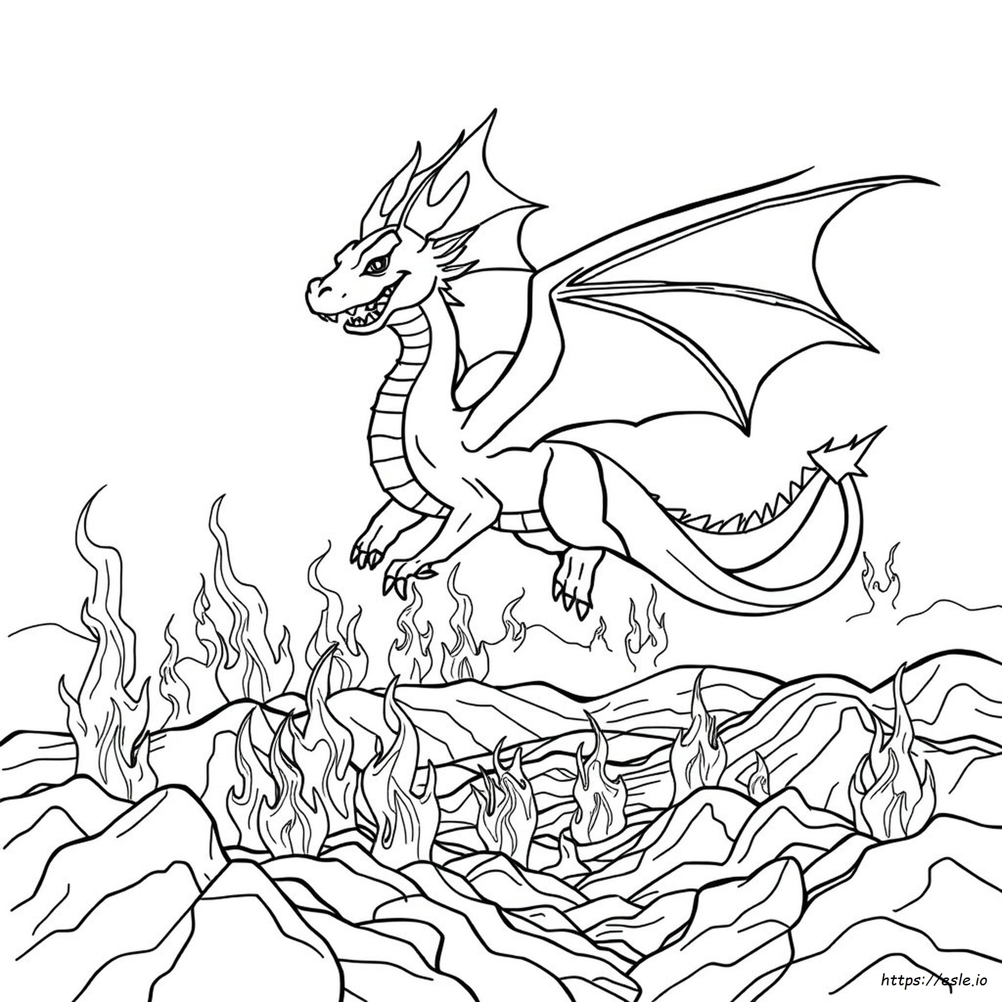 Fire Dragon Colouring Pages