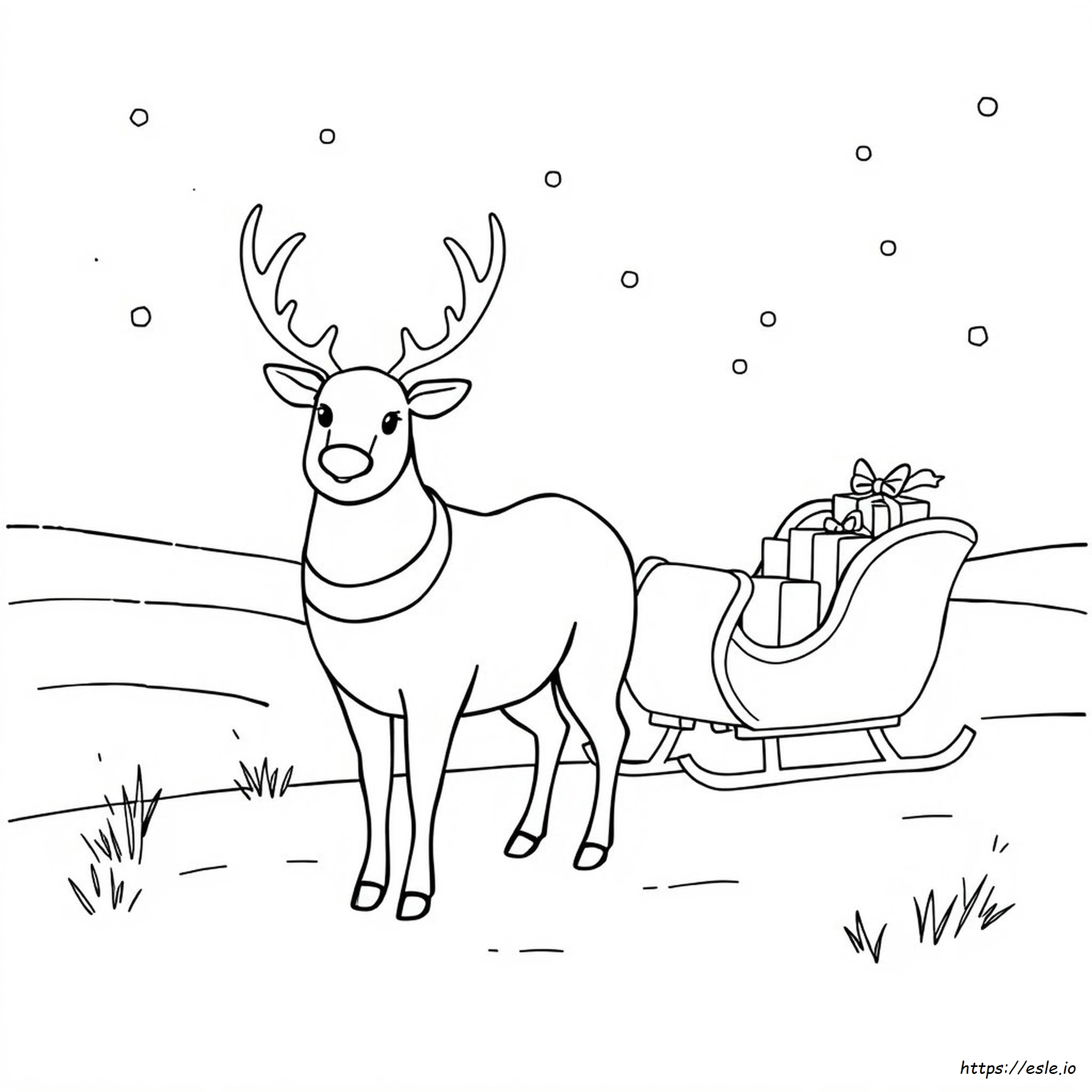 Coloriage Renne à Imprimer Gratuit