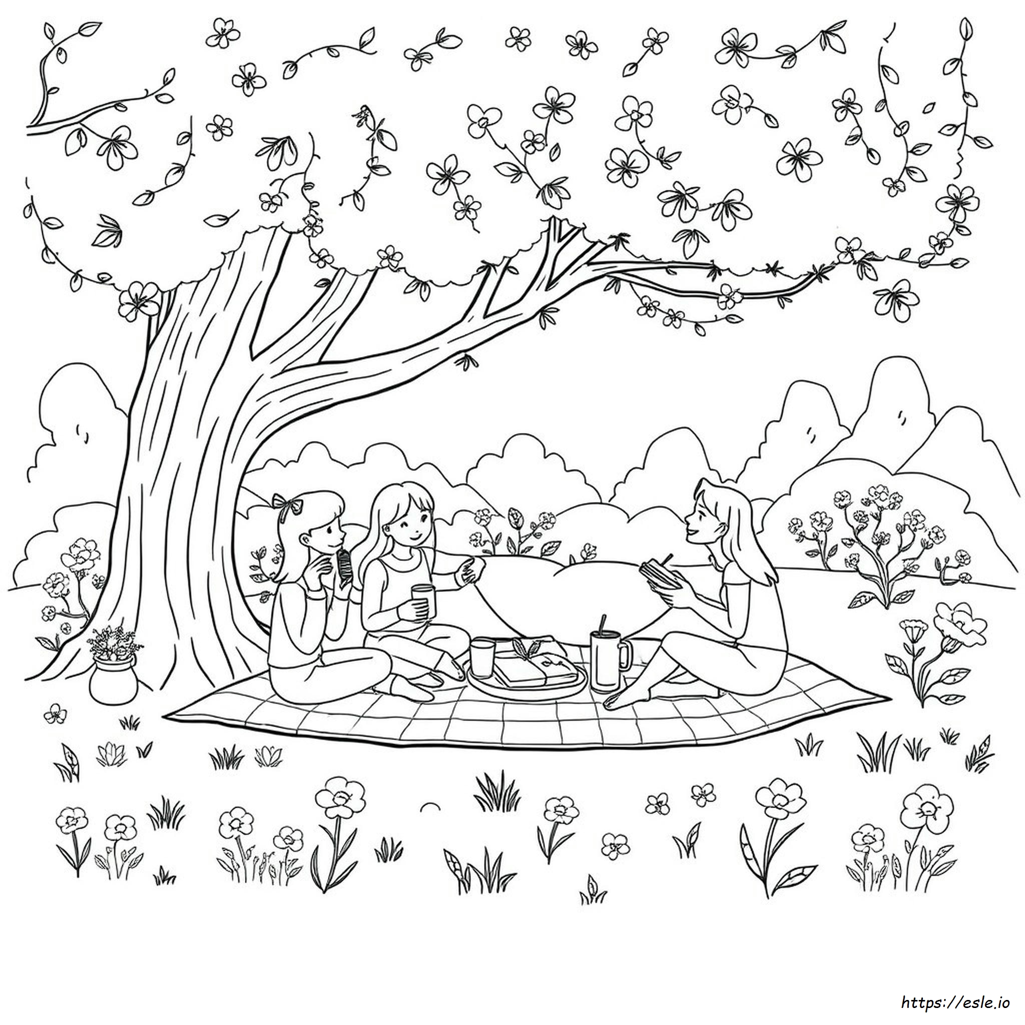 Picnic Coloring Page - Free Printable