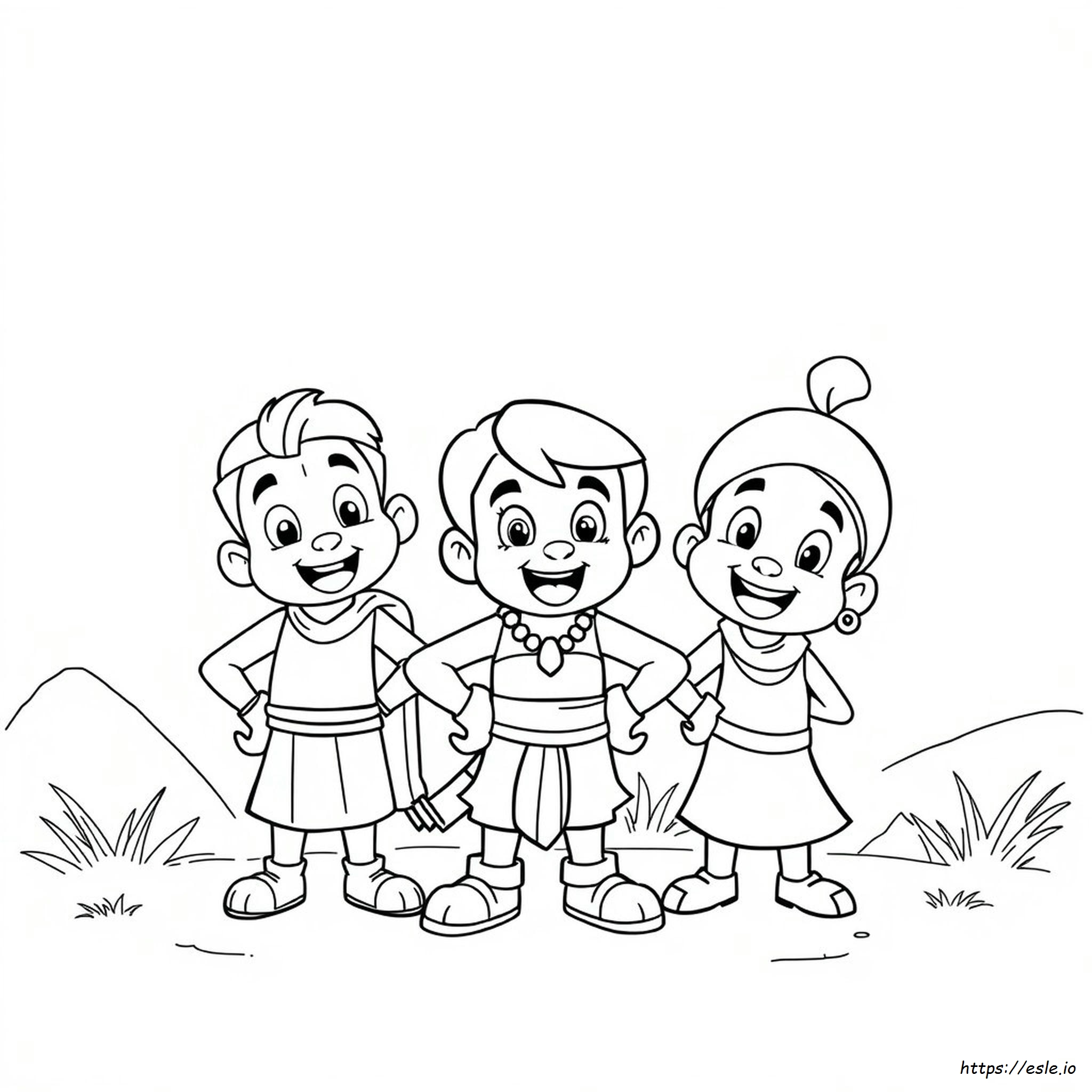 Chota Bheem Coloring Pages for Kids - Free Printable