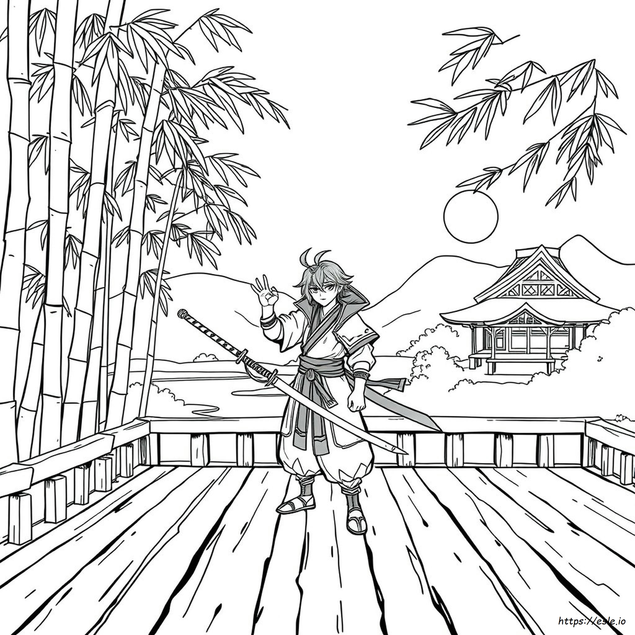 Gambar Mewarnai Kenshin - Gratis untuk Dicetak