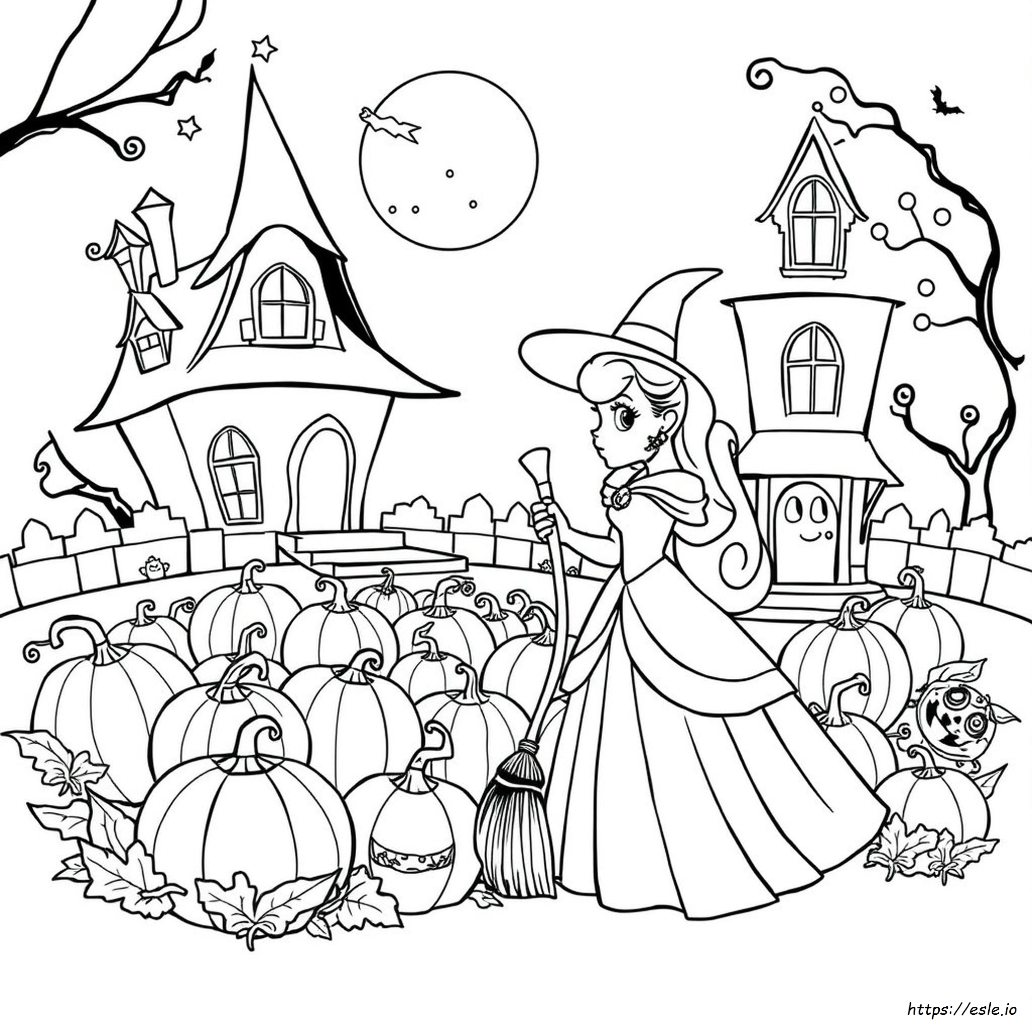 Disney Princess Halloween Coloring Pages