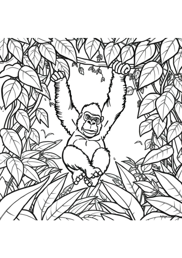 Kostenlose Gorilla Ausmalbilder