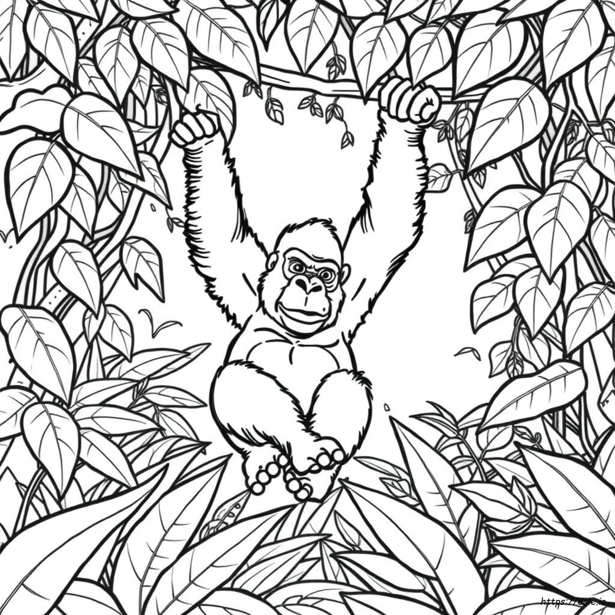 Disegno Gorilla Da Colorare - Stampabile Gratis