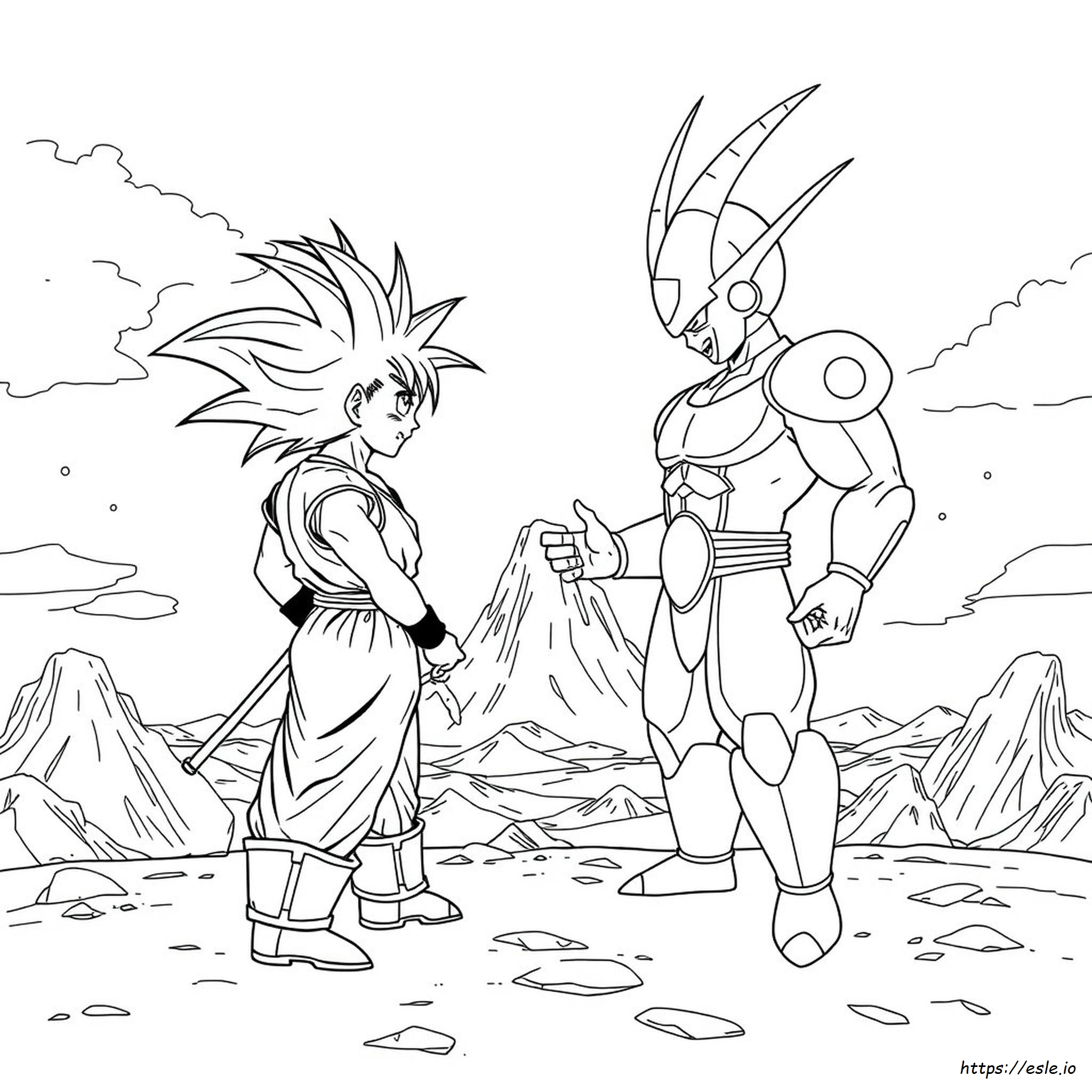 Goku Vs Freezer Para Colorear
