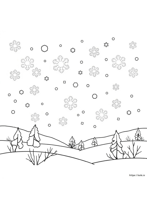 Snow Flakes Color Page Pre K
