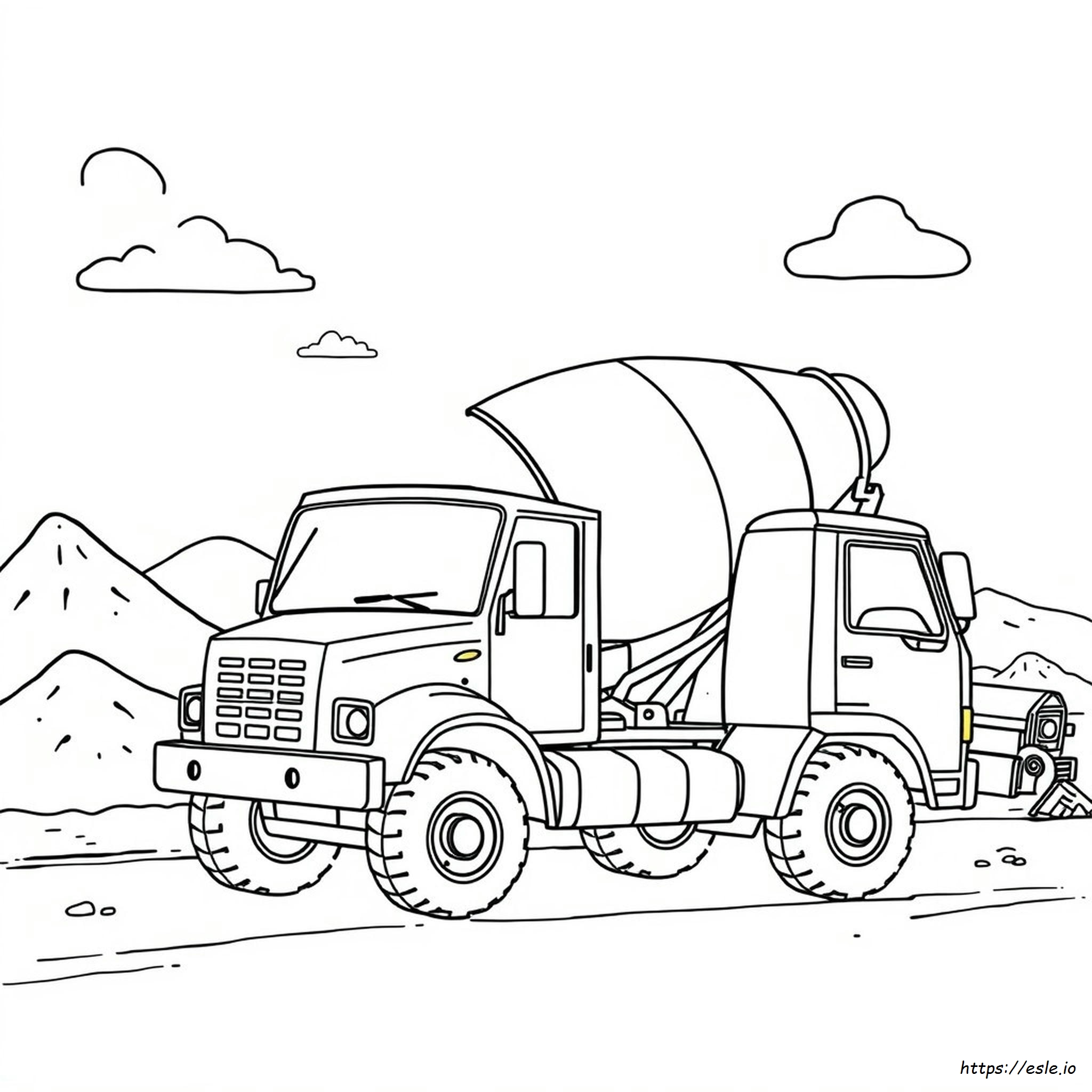 Truk Pengaduk Beton Gambar Mewarnai