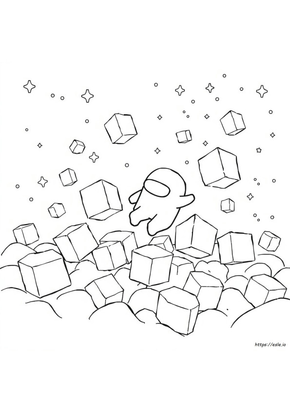 Among Us Ghost Coloring Page