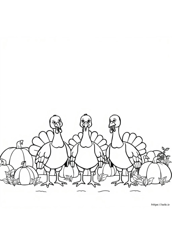 Coloriage Dindes Mignonnes À Imprimer