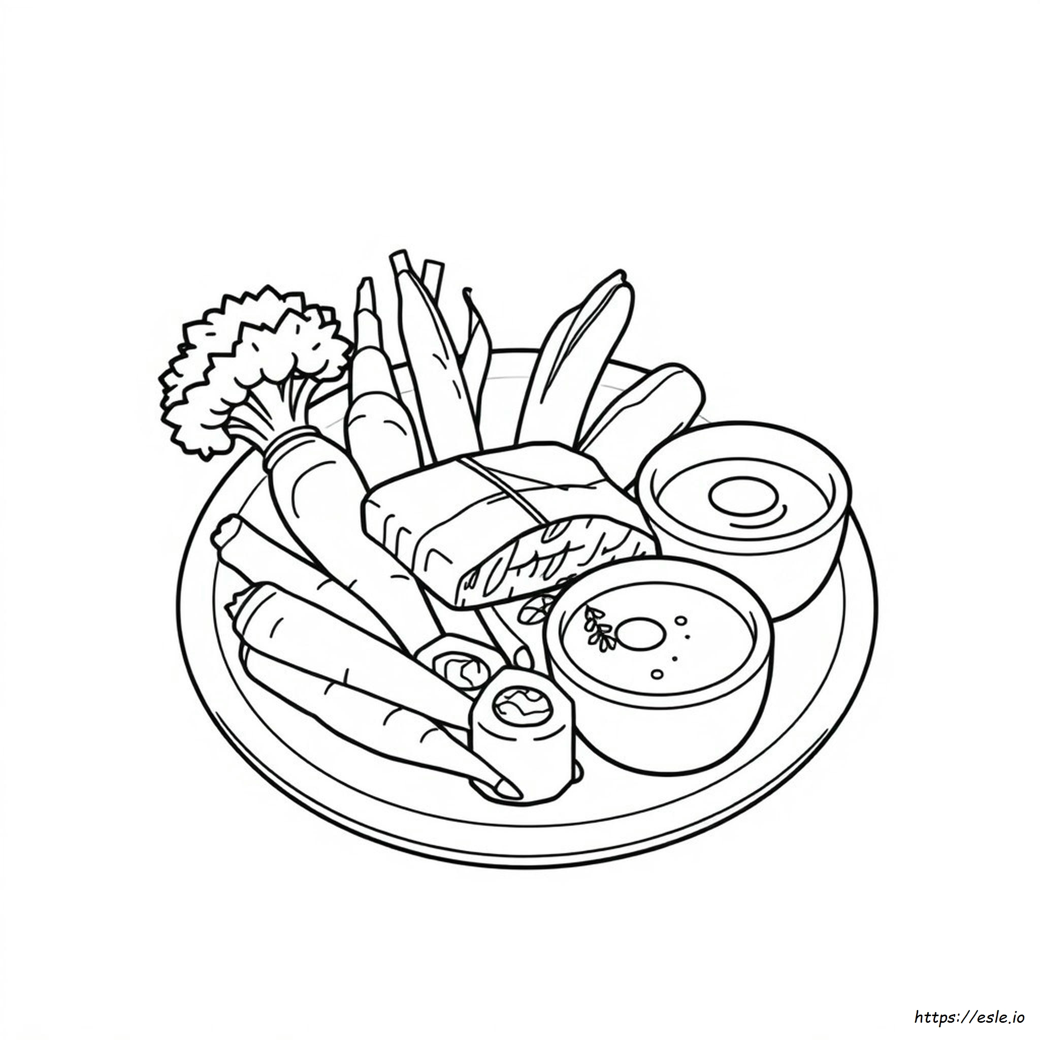 Piring Makanan Gambar Mewarnai