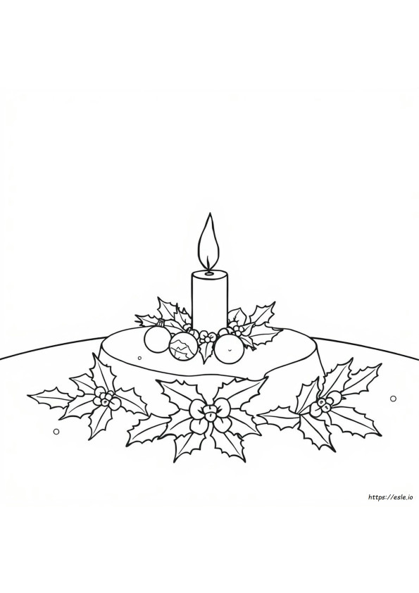 Christmas Candle For Coloring