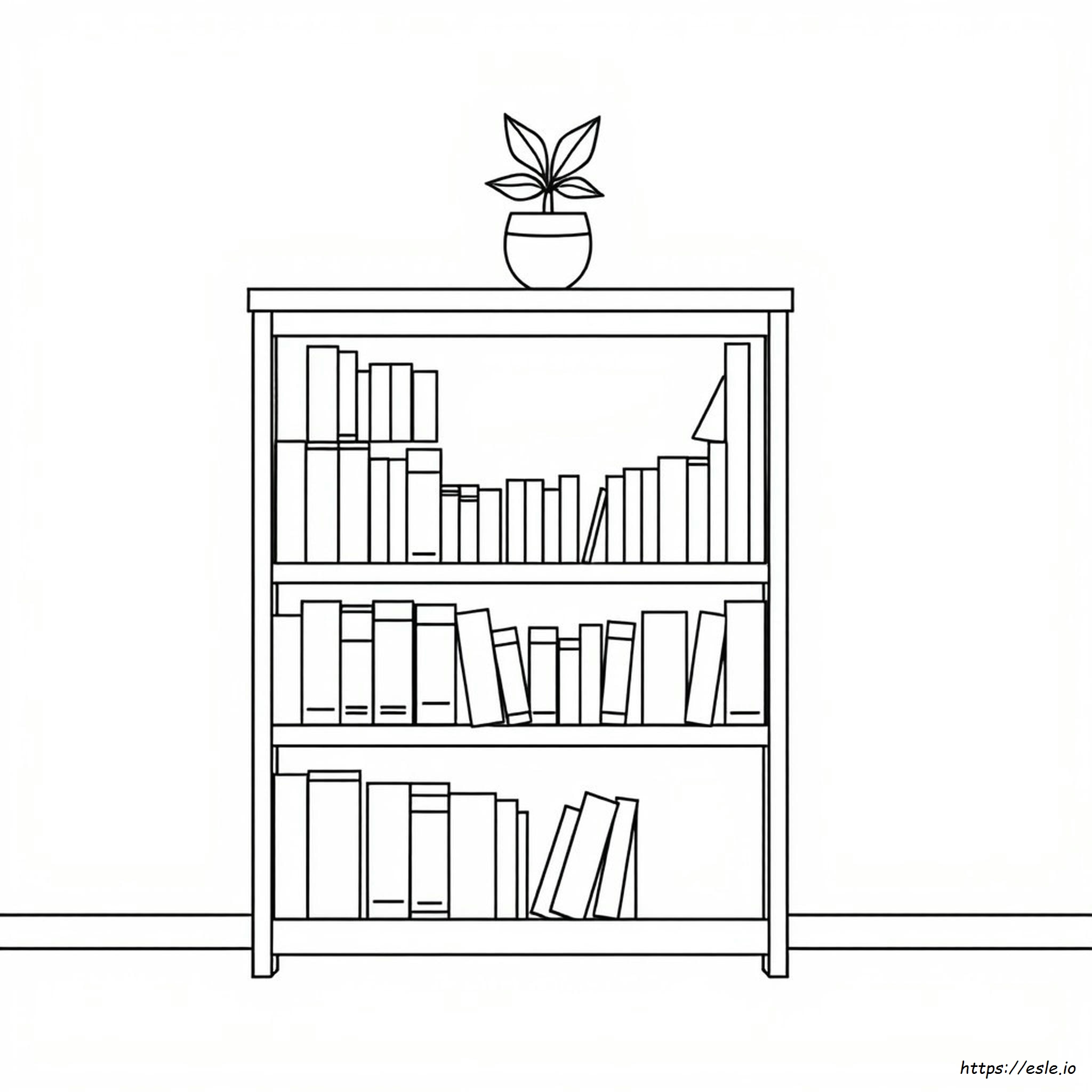 Bookshelf Coloring Page