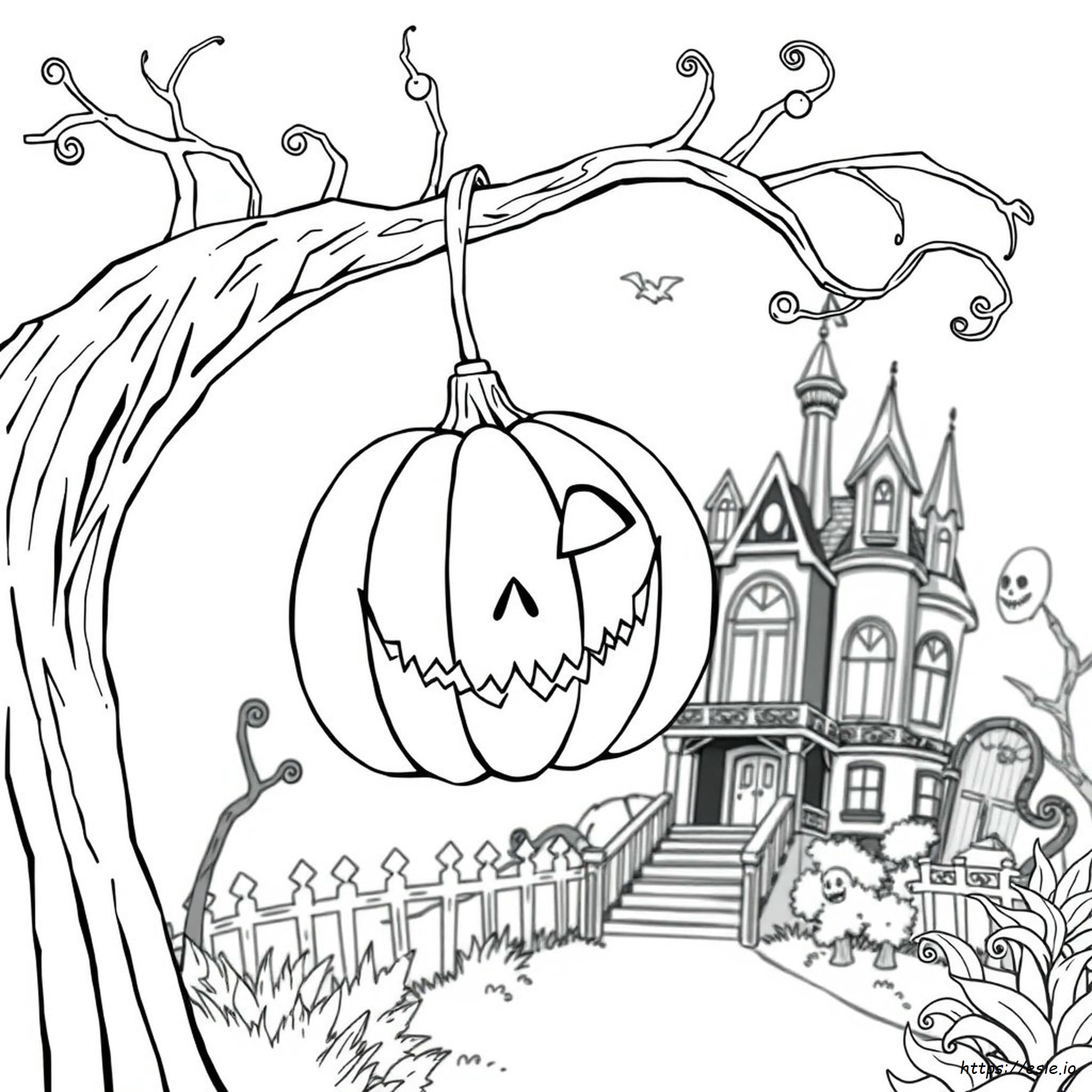 Jack Skellington Pumpkin Coloring Page