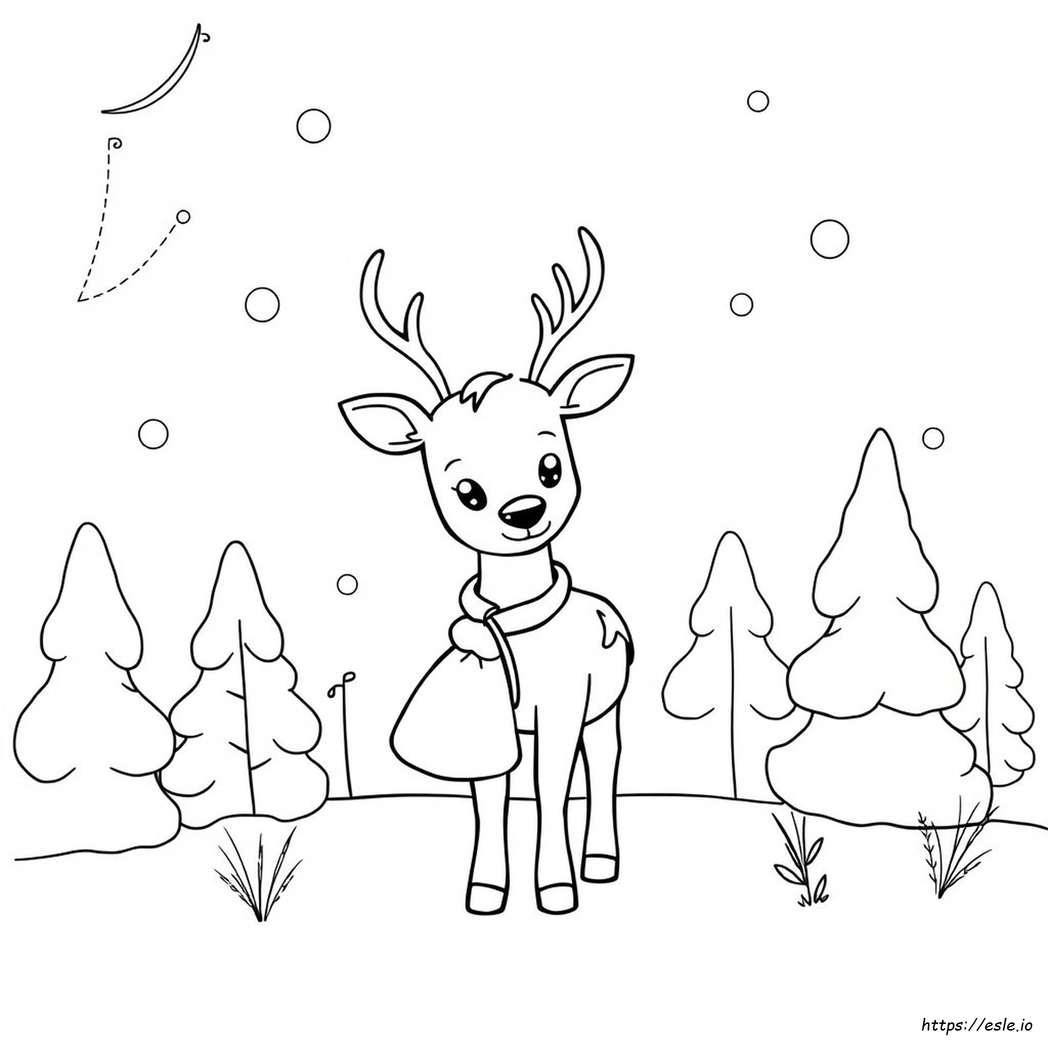 Baby Reindeer Coloring Page - Free Printable
