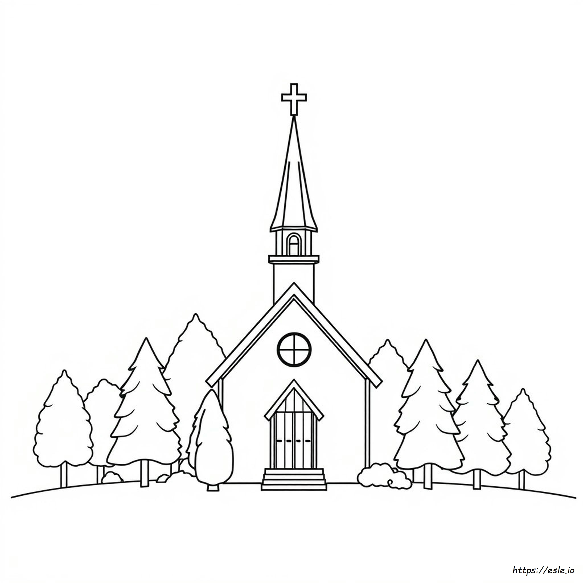 Kirchenumriss Ausmalbild