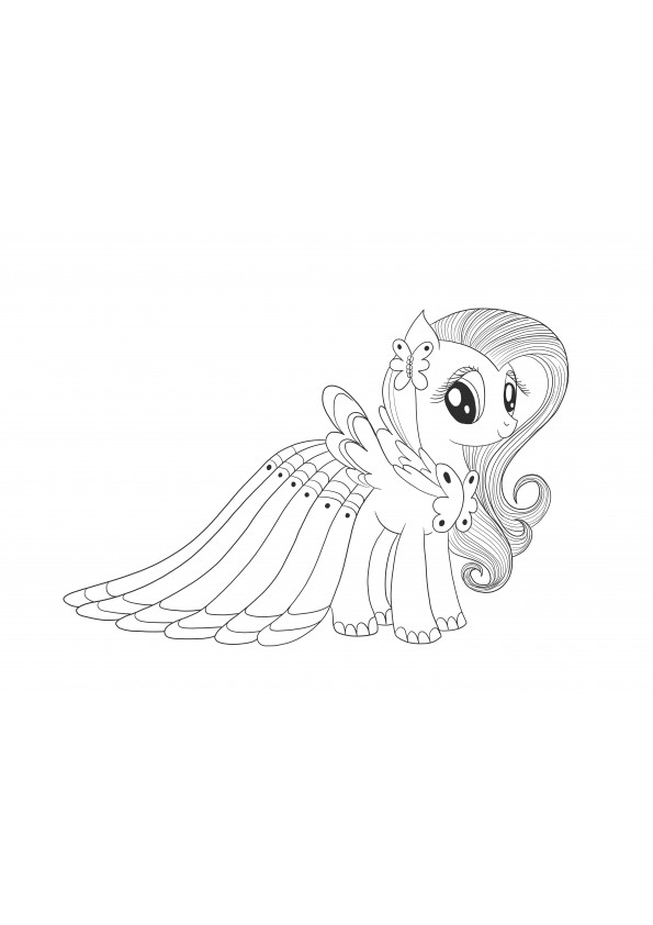 Ein tolles Ausmalbild von Fluttershy von Little Pony zum kostenlosen Ausdrucken