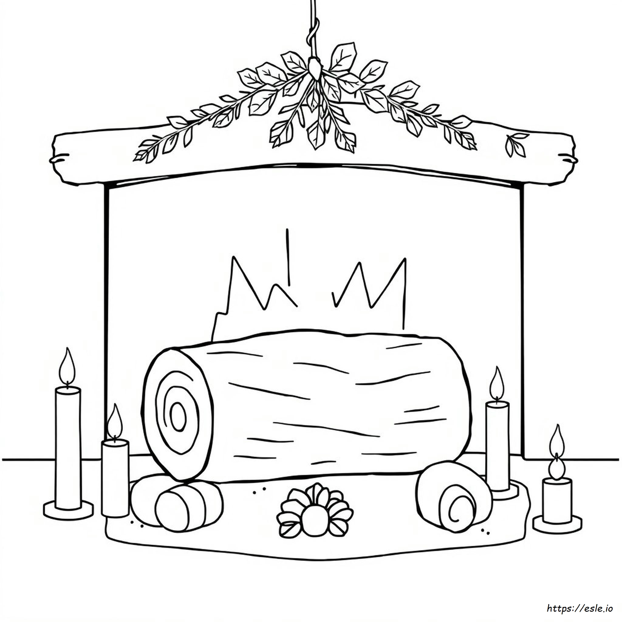 Gambar Mewarnai Yule Log - Gratis Untuk Dicetak
