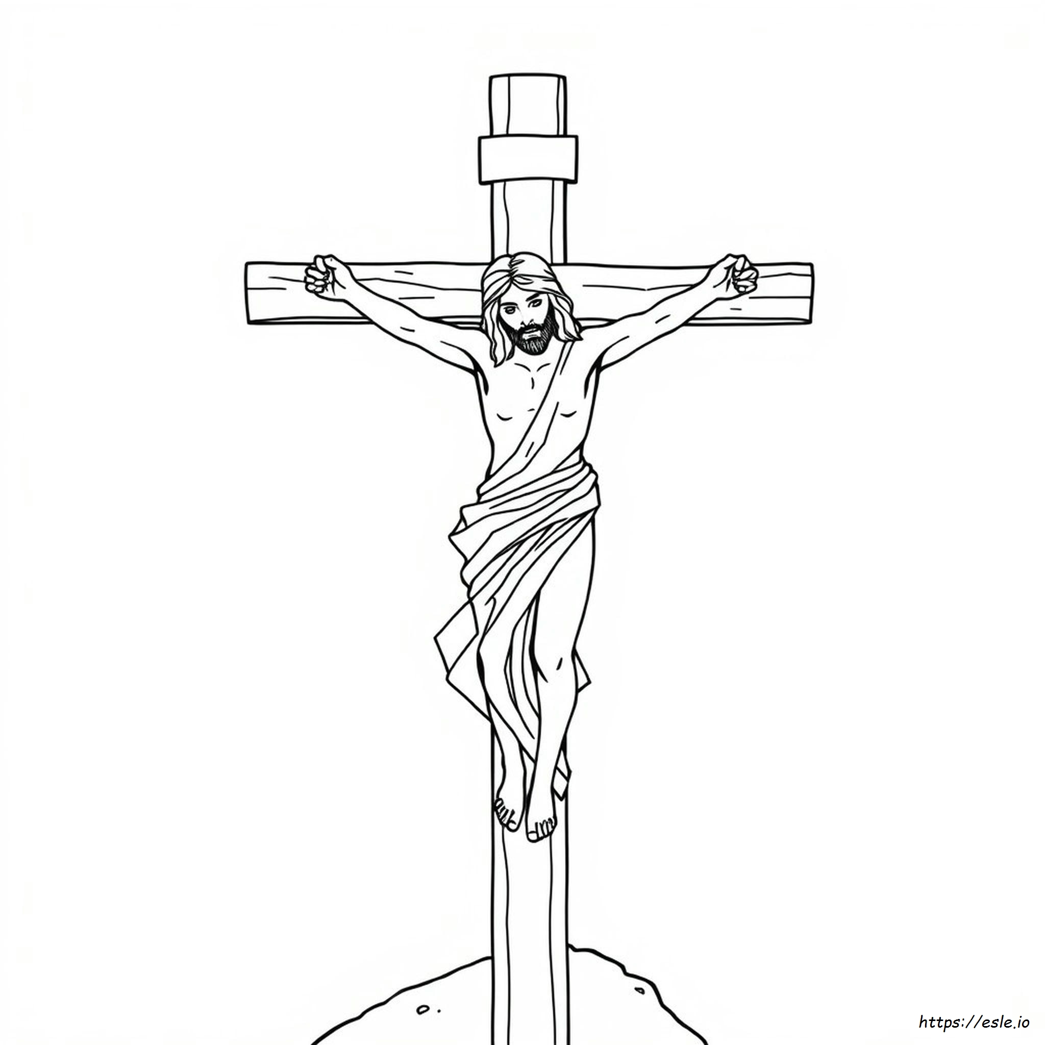 Disegno Da Colorare Crocifissione Gesù - Gratis Da Stampare