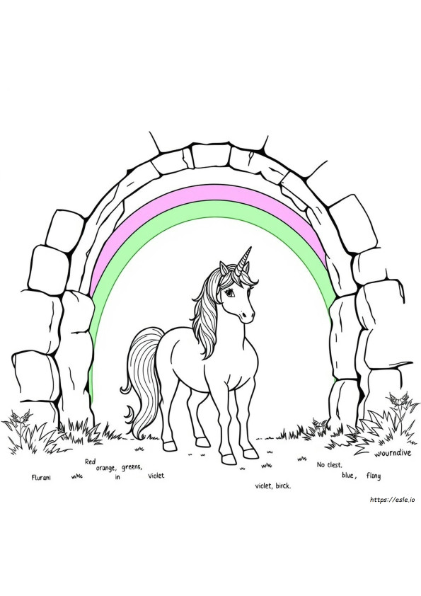 Planșe De Colorat Gratuite De Imprimat Cu Unicorn Și Curcubeu