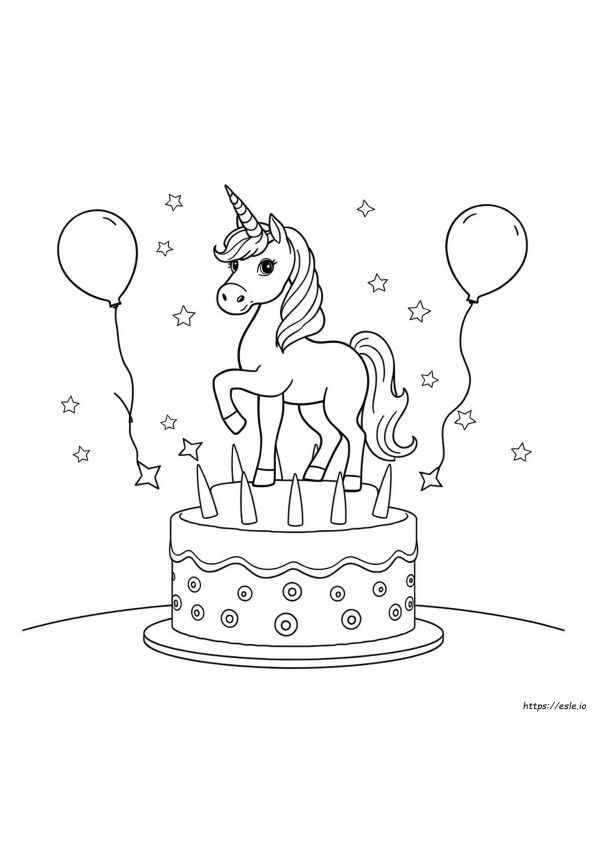 Unicorn Cake Printable Coloring Pages