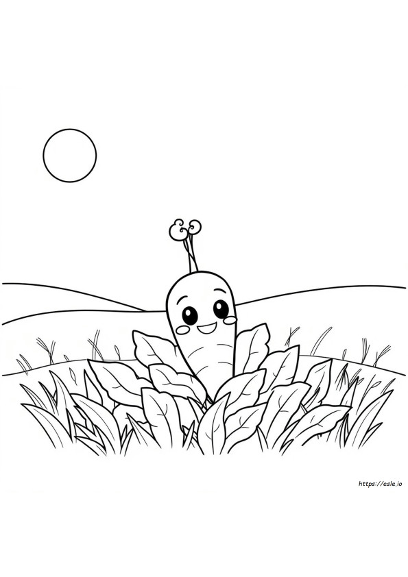 Cute Carrot Coloring Page
