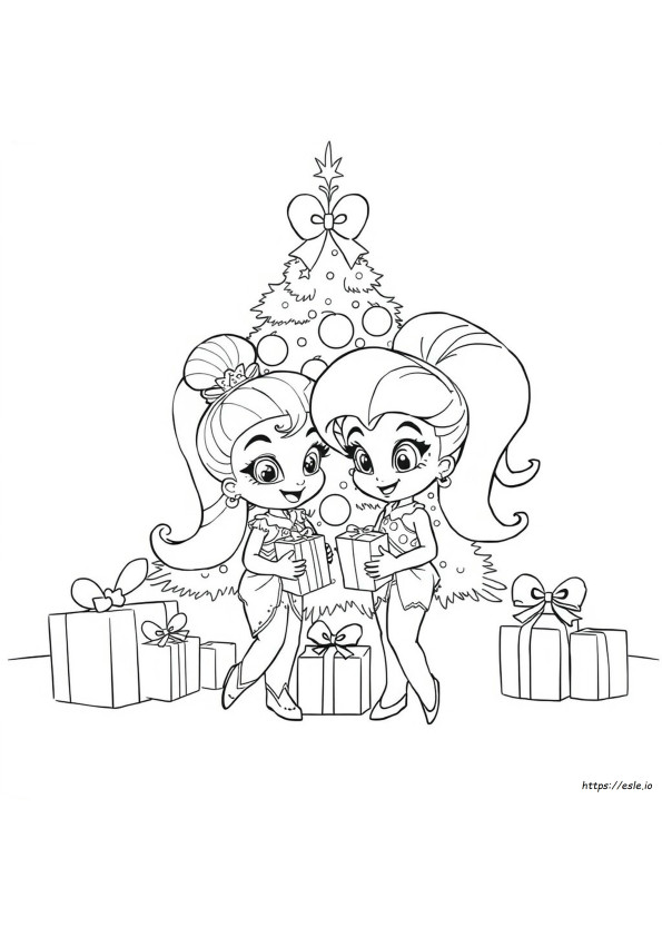 Coloriages De Noël Shimmer Et Shine