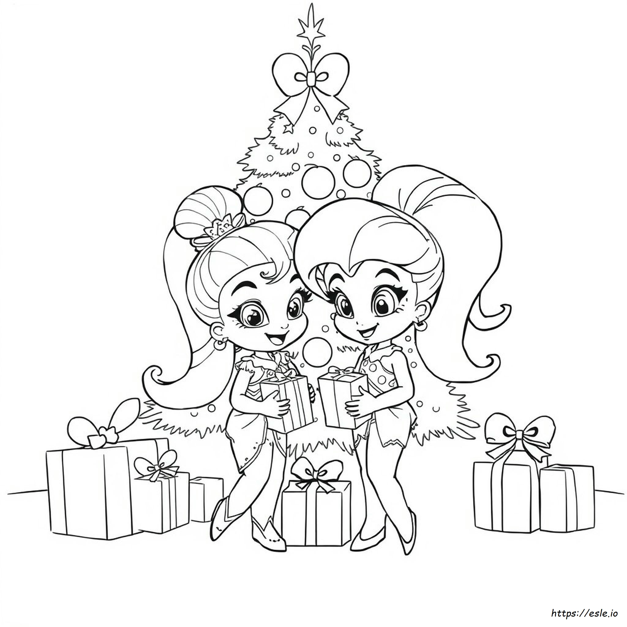 Free Printable Shimmer And Shine Christmas Coloring Pages