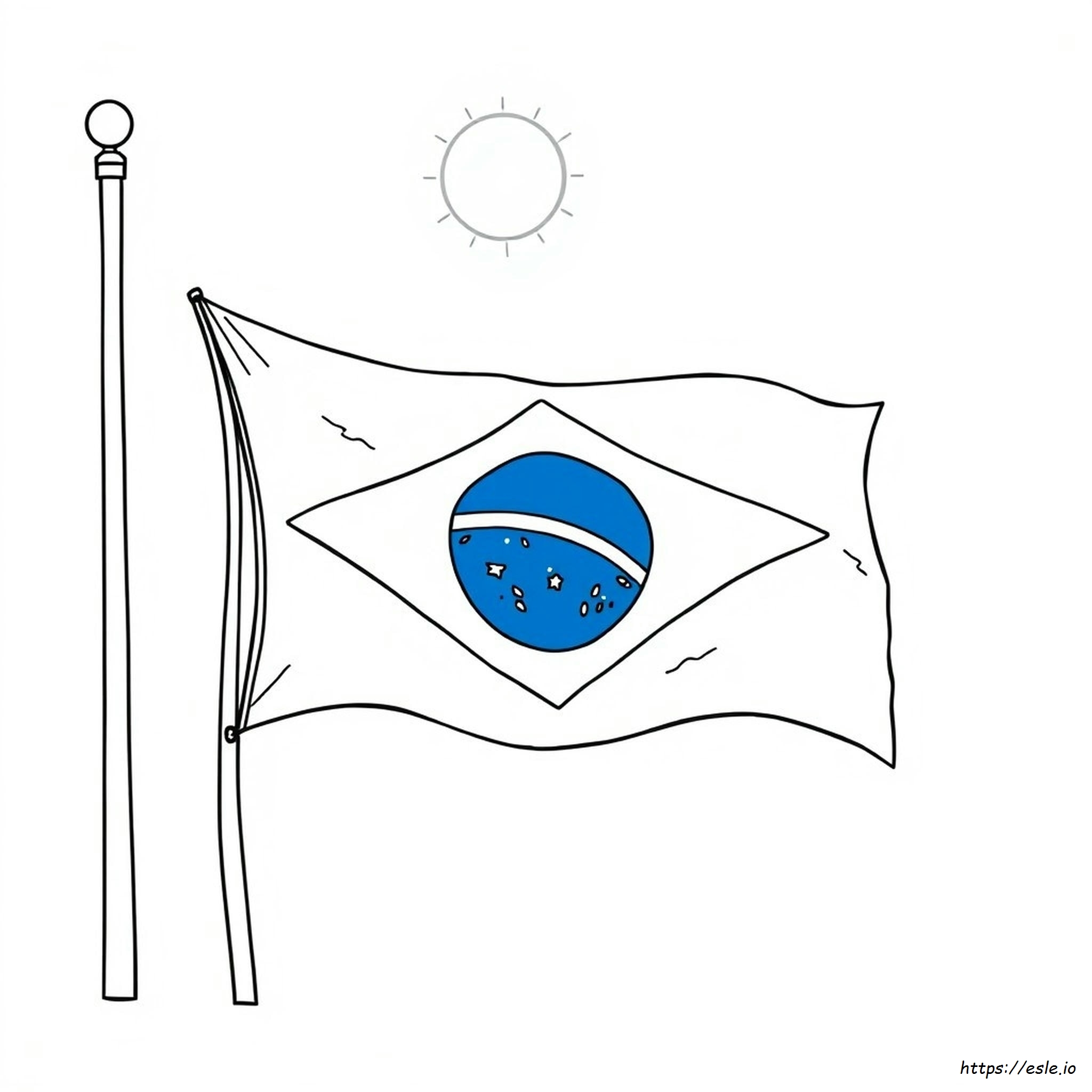 Brazil Flag Colouring Page