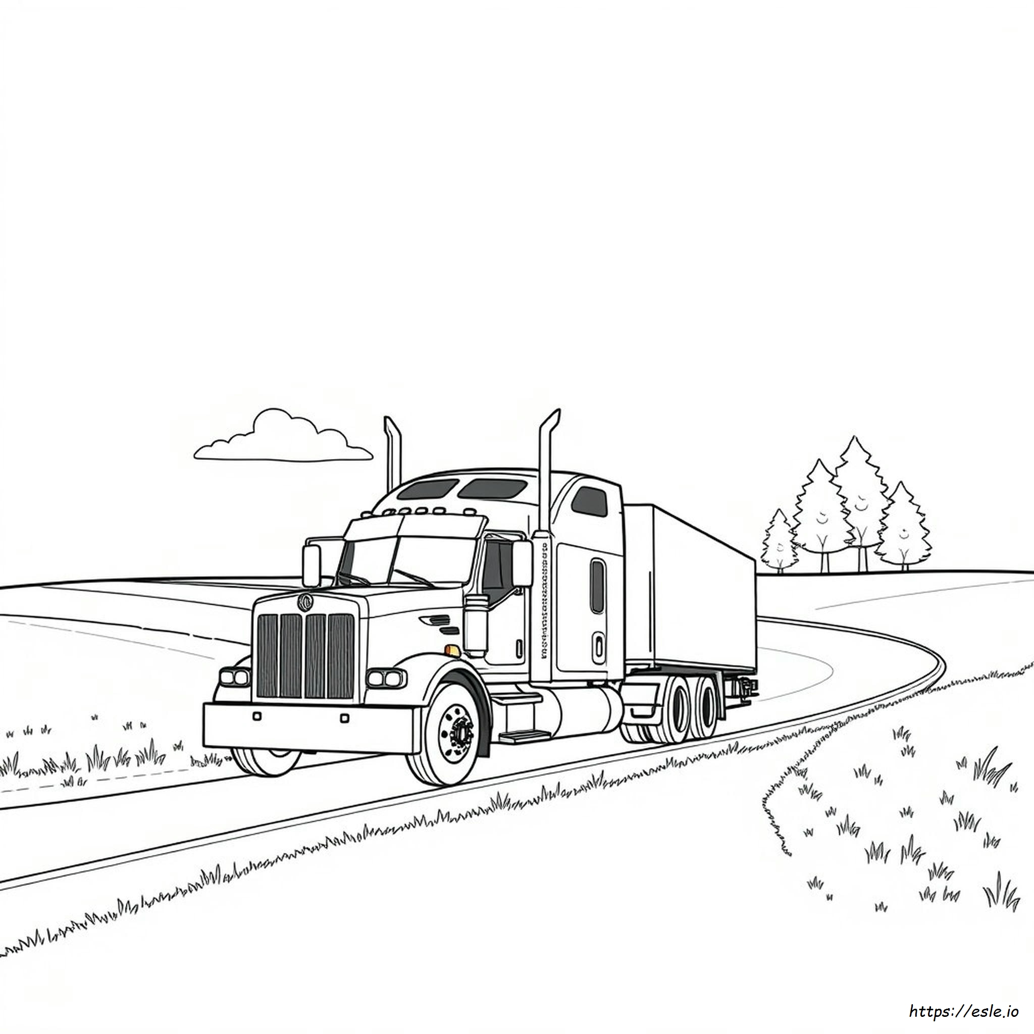 Kenworth W900 Camión De 18 Ruedas Para Colorear