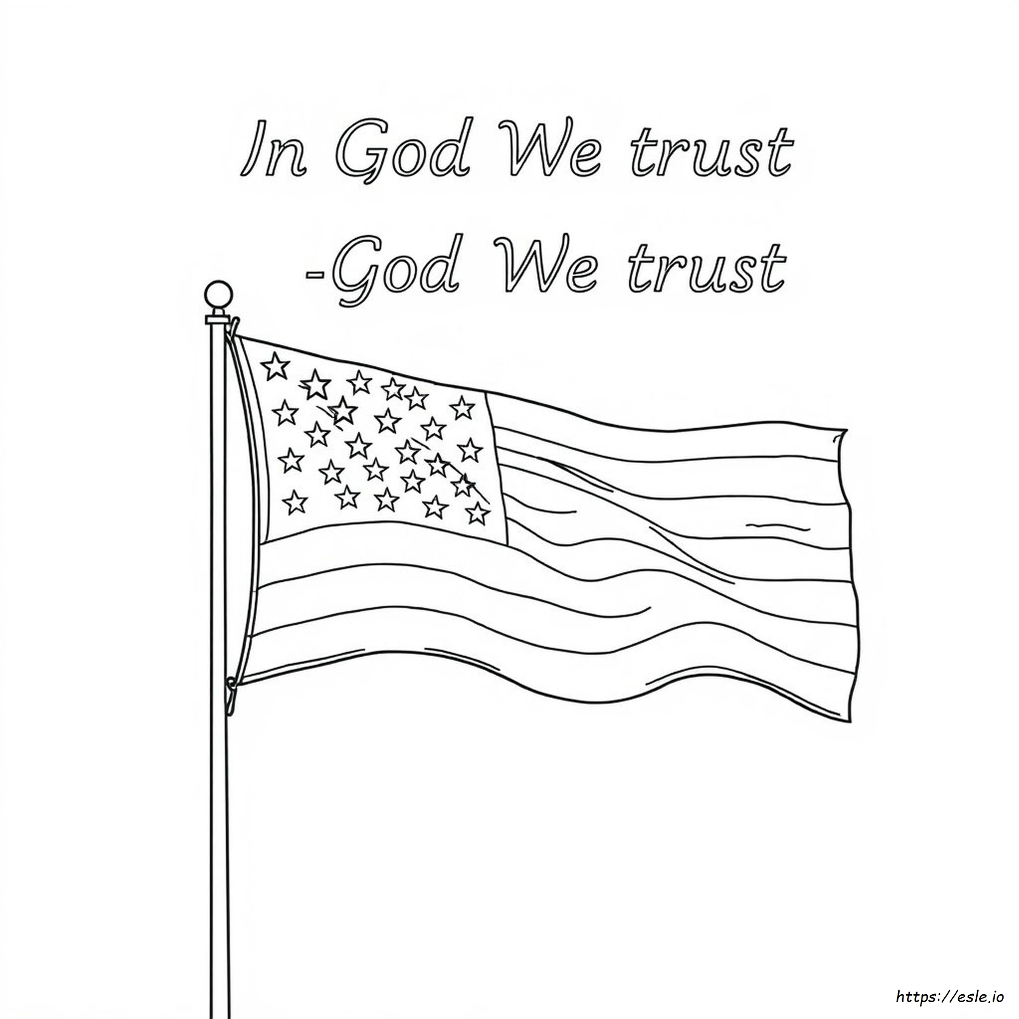 Bandiera Dio Benedica L'america Da Colorare - Gratis