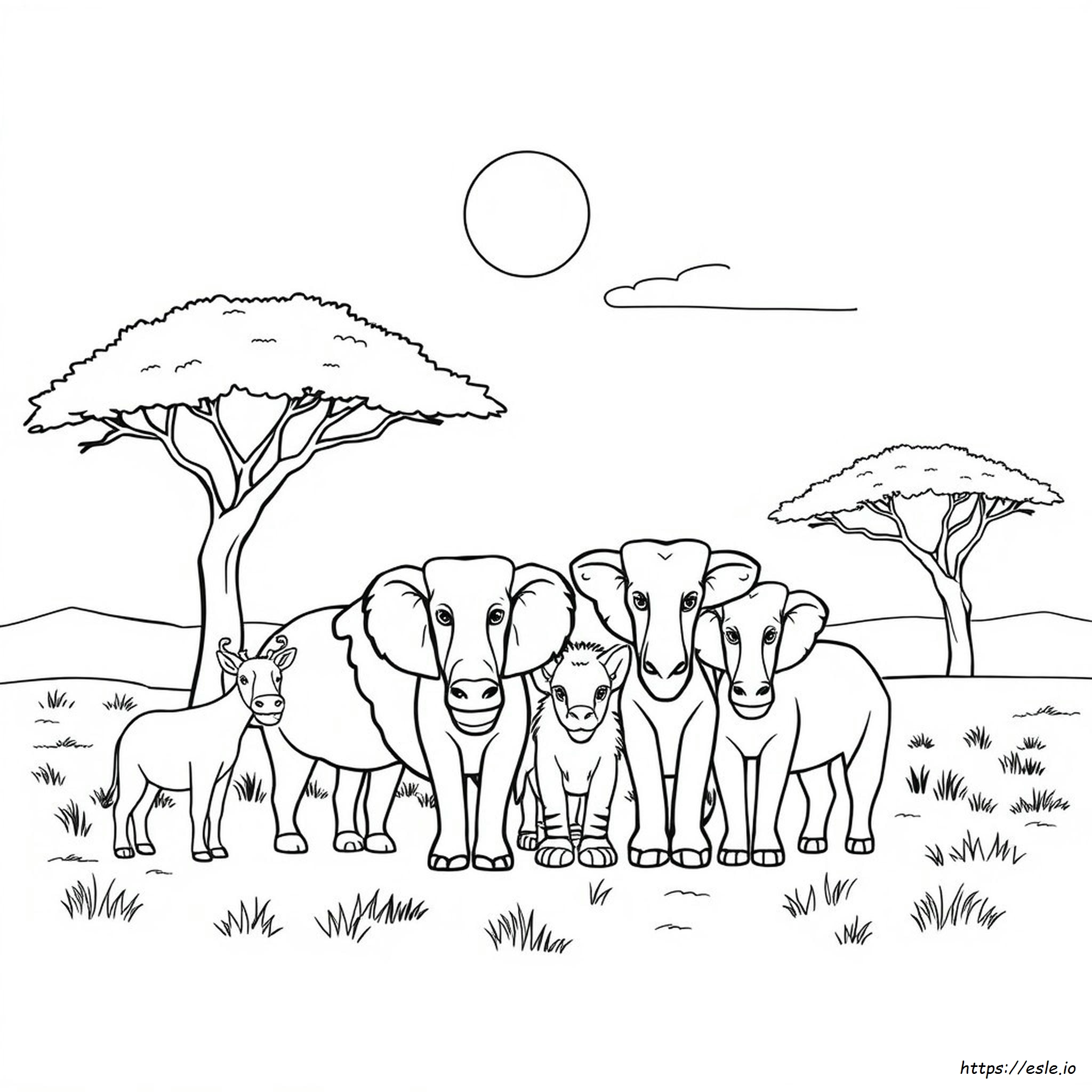 Safari Animals Coloring Pages - Free Printable