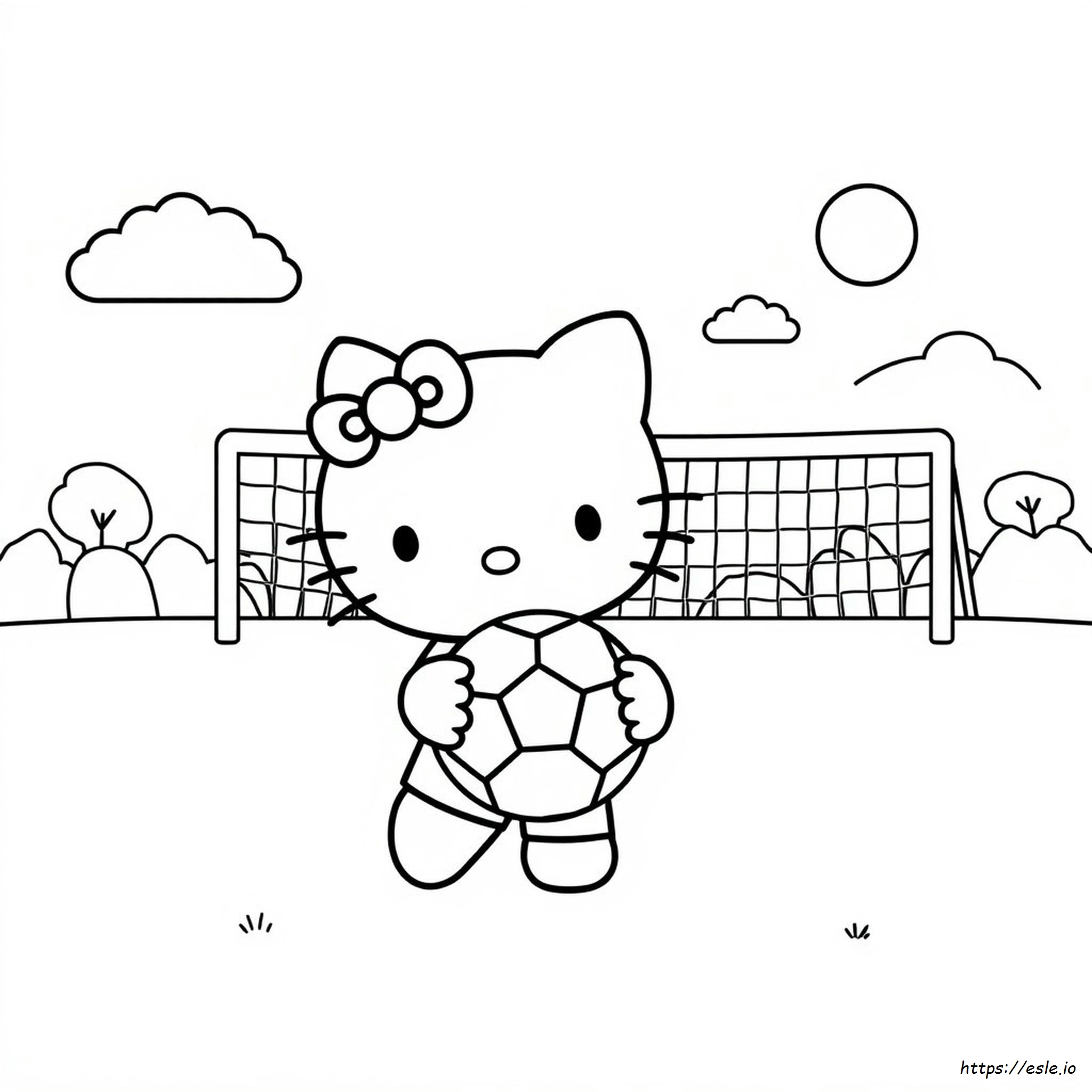 Hello Kitty Soccer Coloring Pages