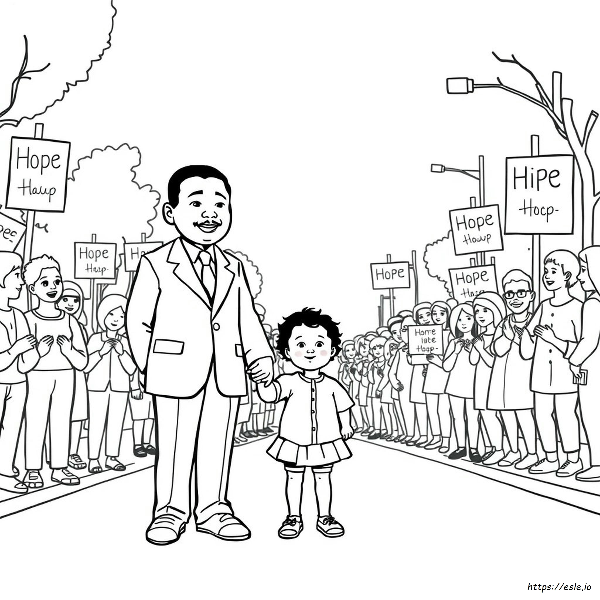 Martin Luther King Kleurplaat - Gratis Printen kleurplaat